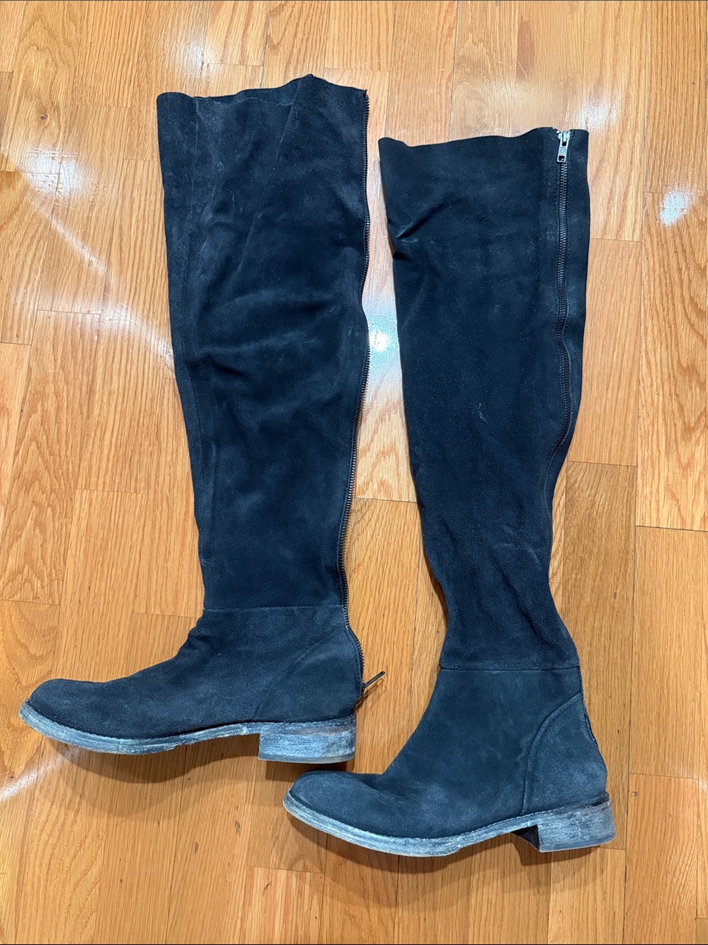 Free People Black Over-the-Knee Suede Boots